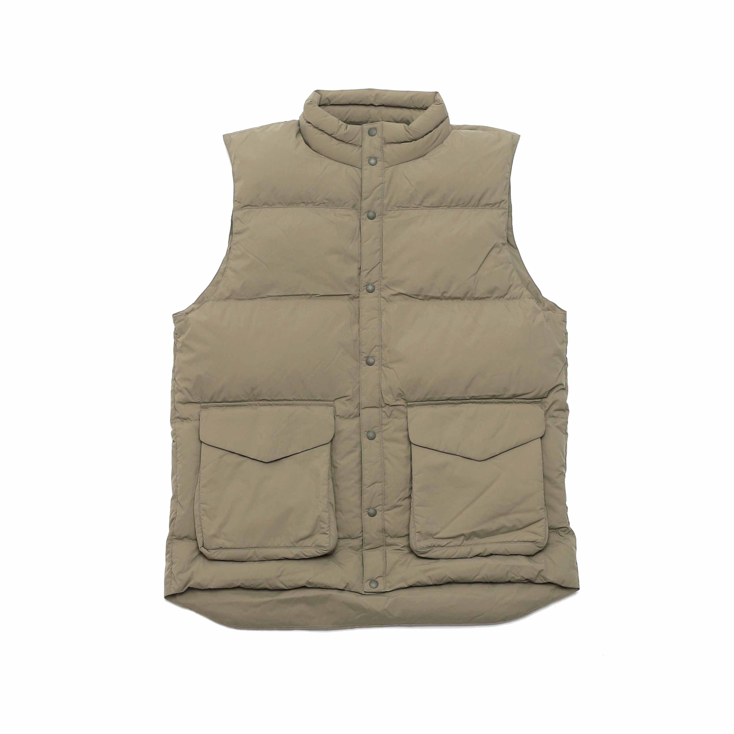 RECYCLED NYLON RIPSTOP DOWN VEST - BEIGE