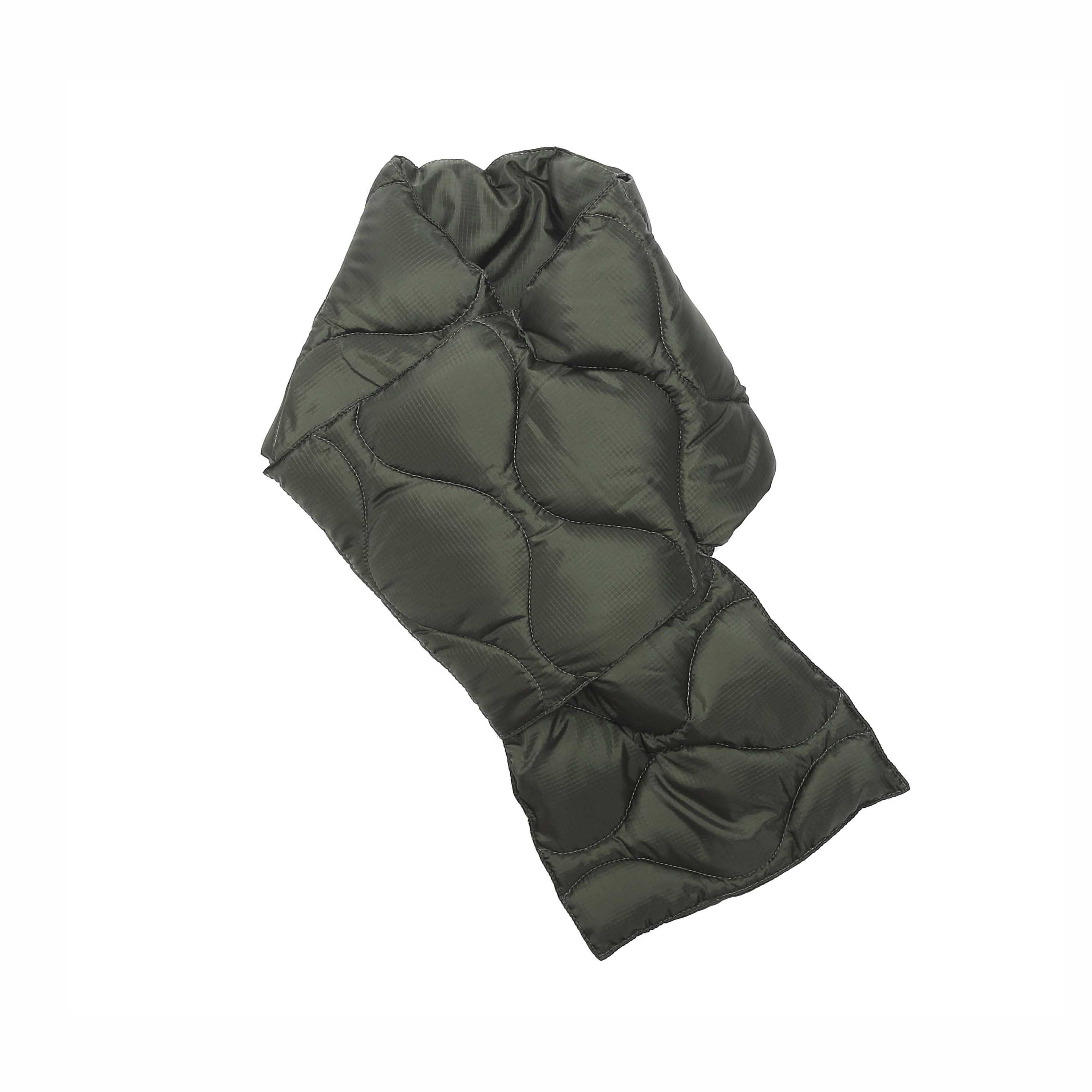 X TAION PACKABLE DOWN SCARF - OLIVE