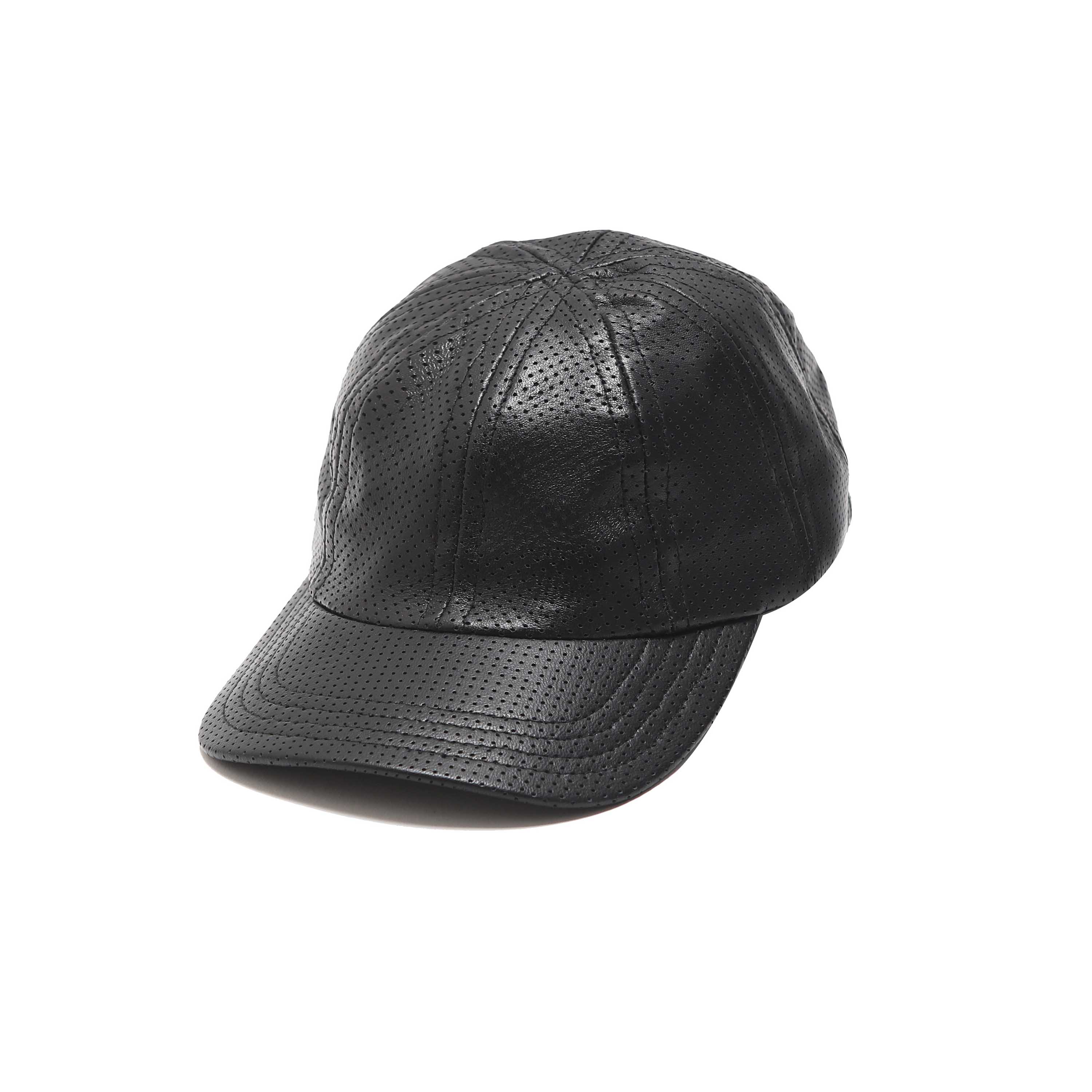 EIGHT PANEL BALL CAP - PERFORATED BLACK