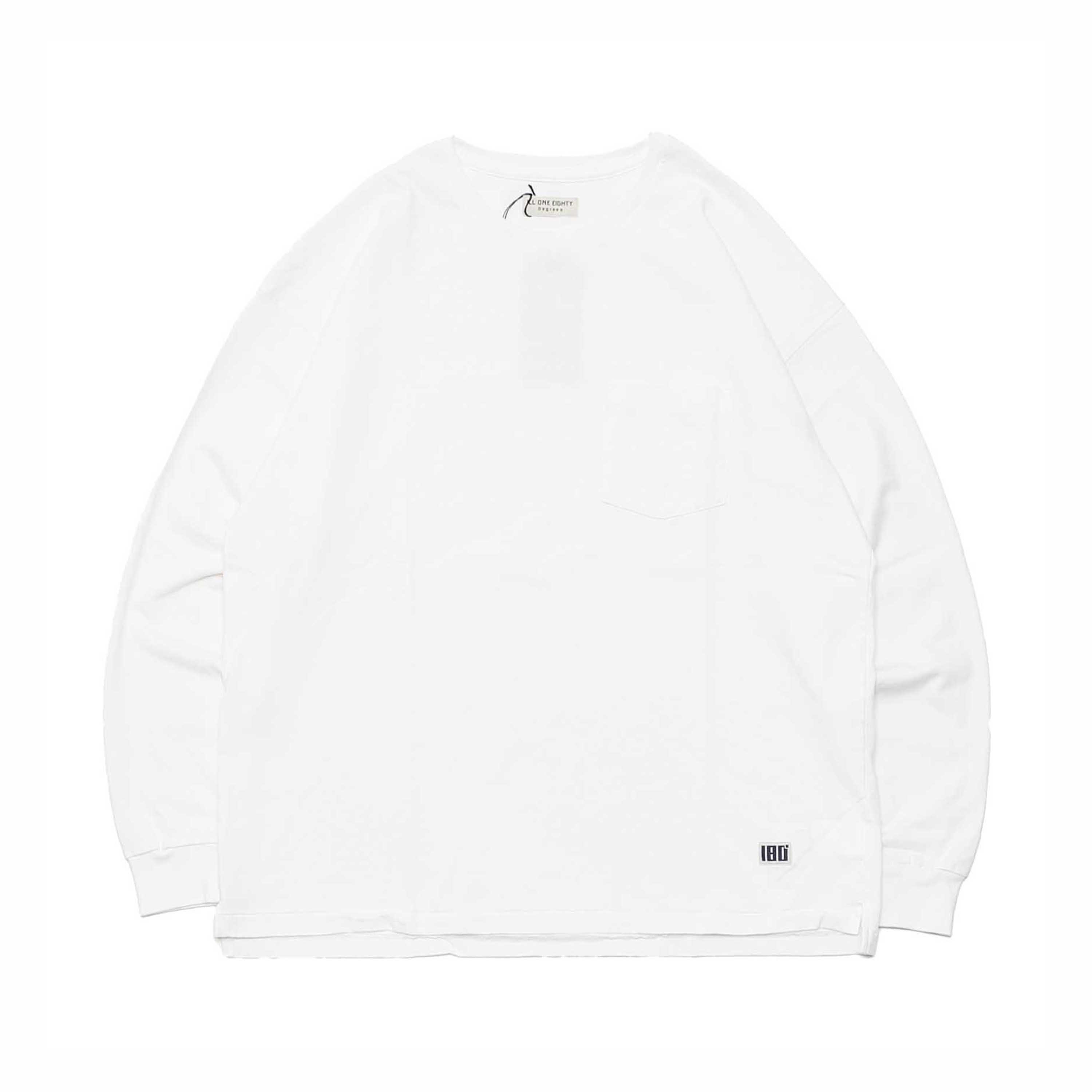 SOLID POCKET L/S TEE - WHITE