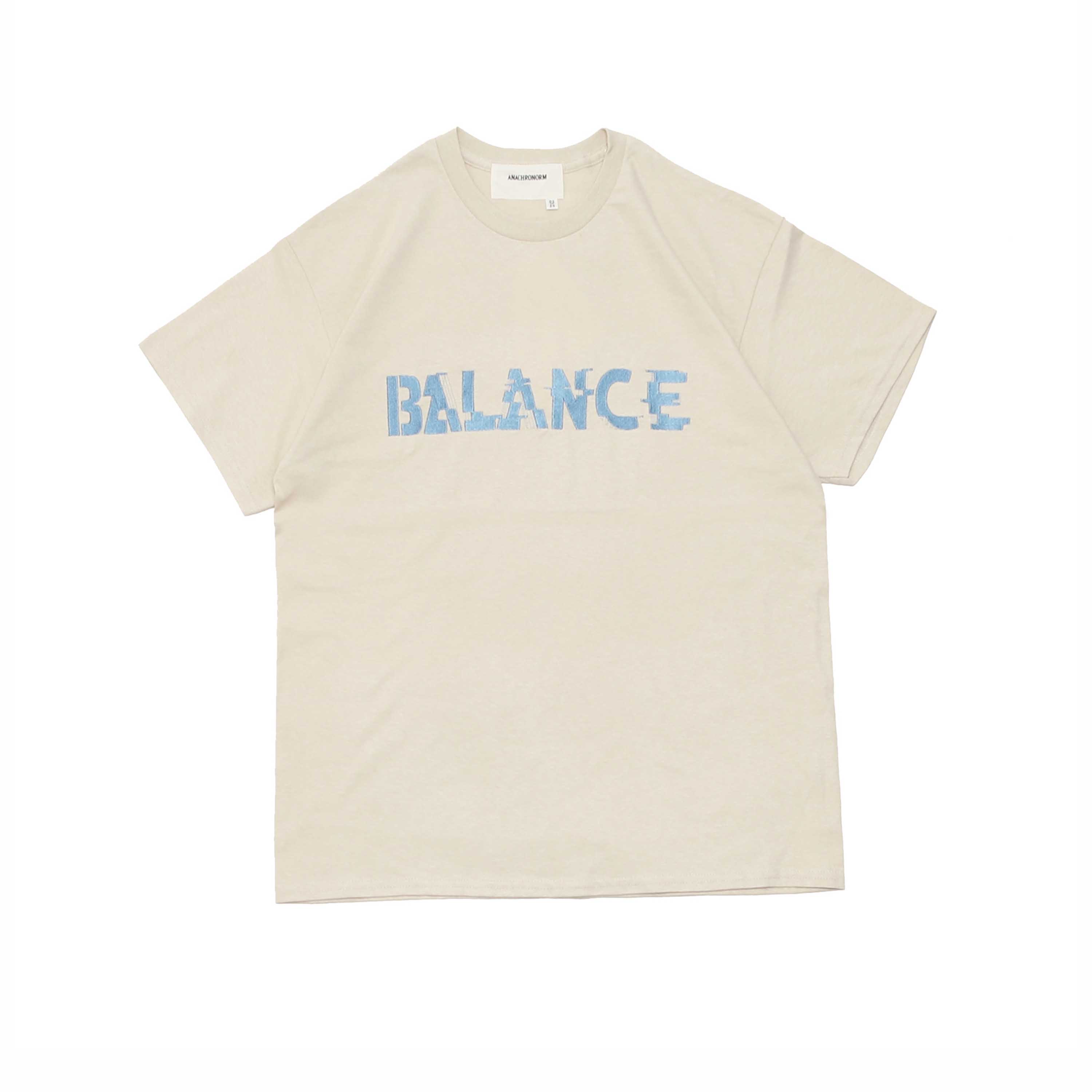 GLITCH EMBROIDERY S/S TEE - BEIGE