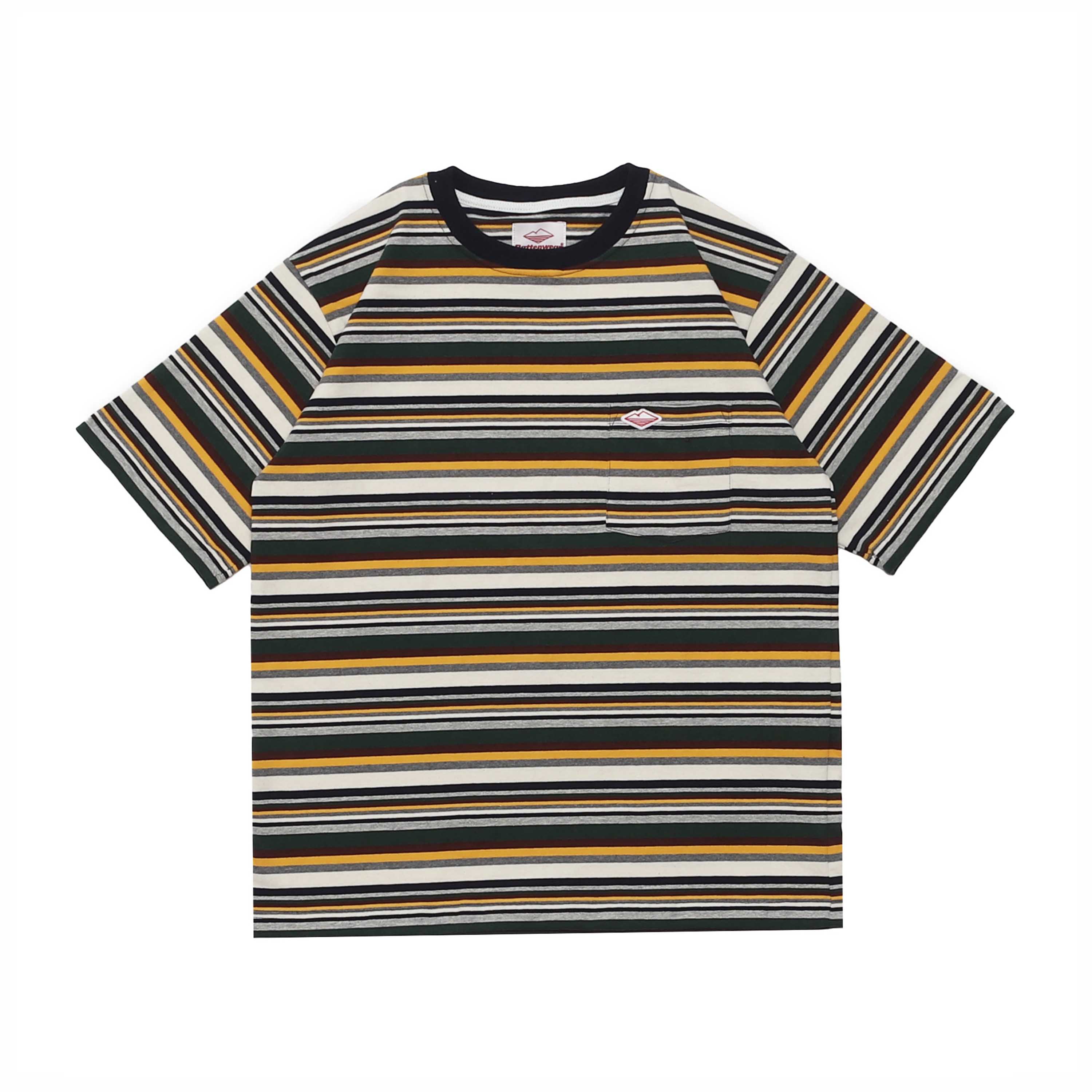 POCKET RUGBY TEE - MIXED STRIPE