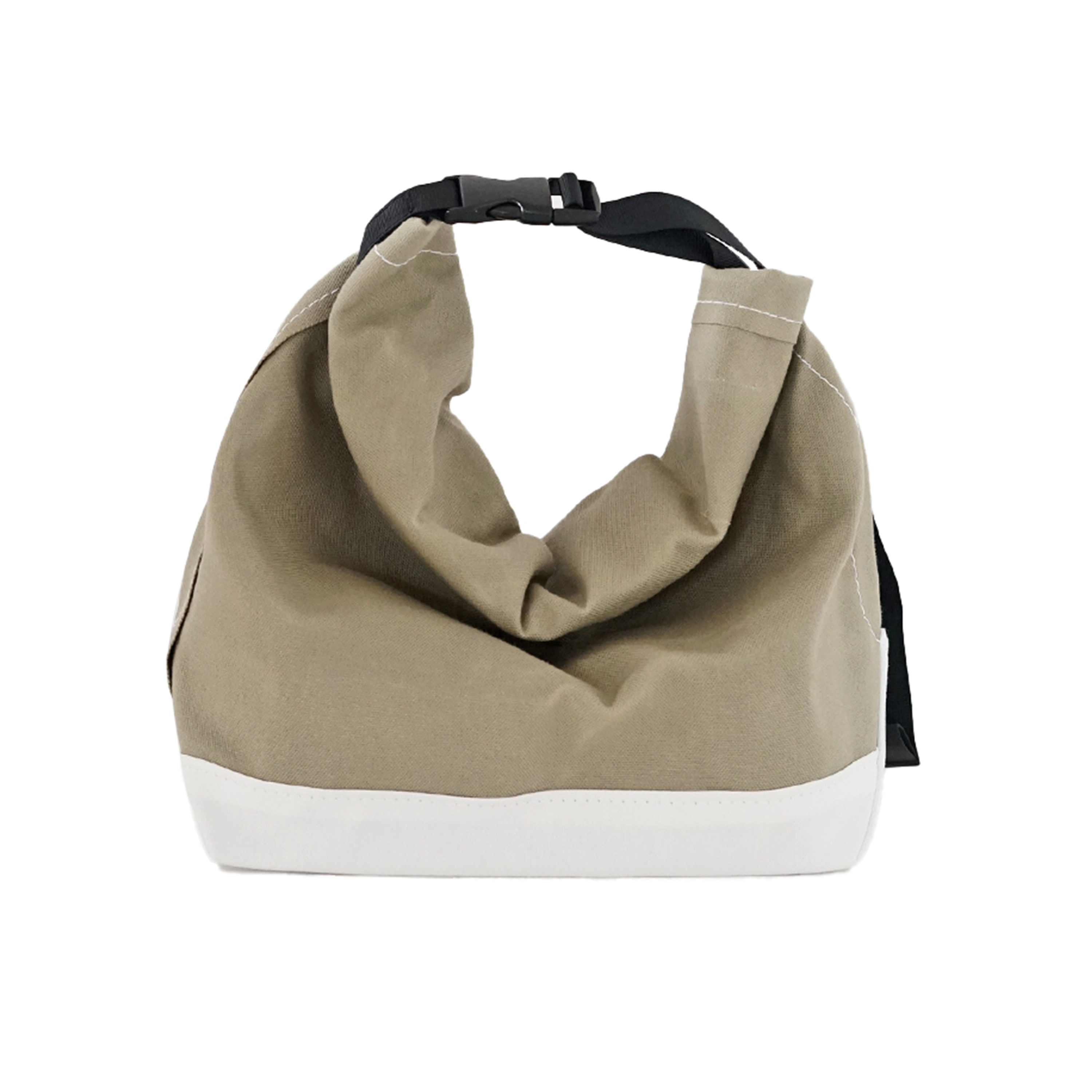 ROLL TOP TOTE - LT-OLIVE/OFF-WHITE