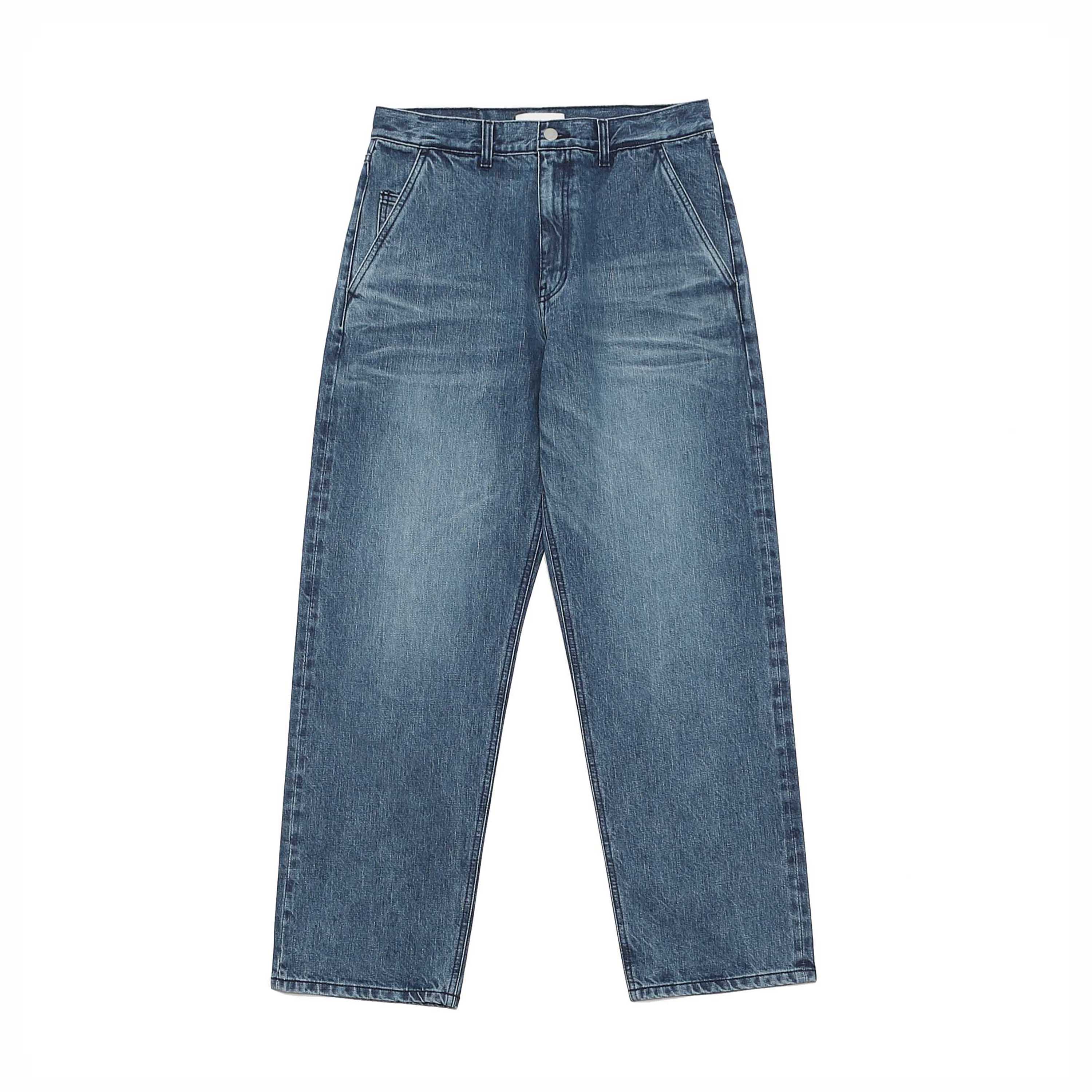 RELAXED DENIM PANTS  - WASHED BLUE